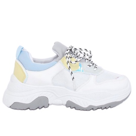 Chaussures de sport blanches et bleues B0-63 BLANC / BLEU