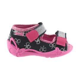 Befado chaussons chaussures enfants 242P089 bleu marine rose gris