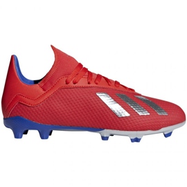 Chaussures de foot Adidas X 18.3 Fg Jr BB9371 multicolore oranges et rouges