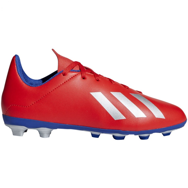 Chaussures de foot Adidas X 18.4 FxG Jr BB9379 multicolore oranges et rouges
