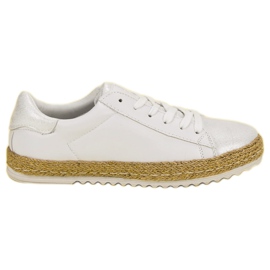 Espadrilles nouées blanc gris