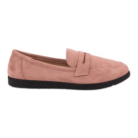 Comer Mocassins en daim rose