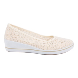 Chaussures compensées ajourées brun