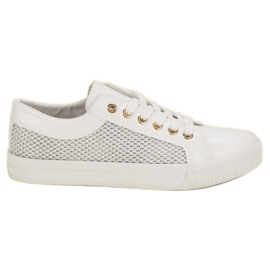 Baskets basses avec maille blanc