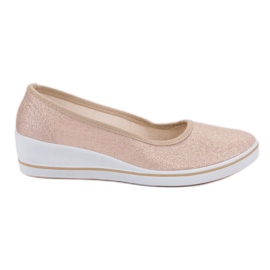 Comer Ballerines Beiges Sur Compensée