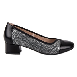 Escarpins sur le talon plat VINCEZA le noir gris Escarpins sur le talon plat VINCEZA le noir gris