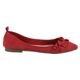 Corina Ballerines en daim à volants rouge Corina Ballerines en daim à volants rouge