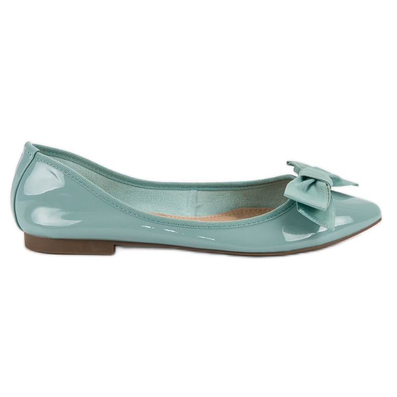 Corina Ballerines Laquées Avec Noeud vert