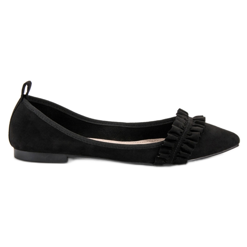 Corina Ballerines en daim à volants le noir