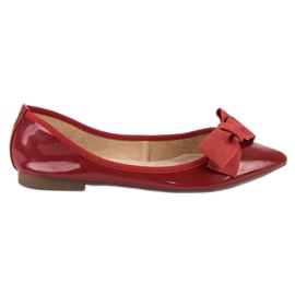 Corina Ballerines Laquées Avec Noeud rouge