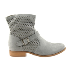 M.Daszyński Bottes casual femme en daim gris SA142 gris