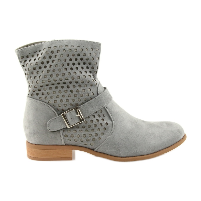 M.Daszyński Bottes casual femme en daim gris SA142 gris