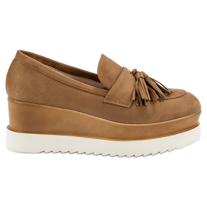 Corina Mocassins compensés camel brun