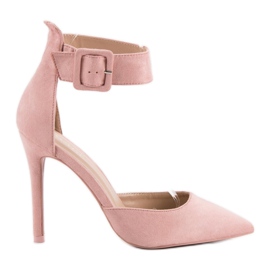 Escarpins en daim rose