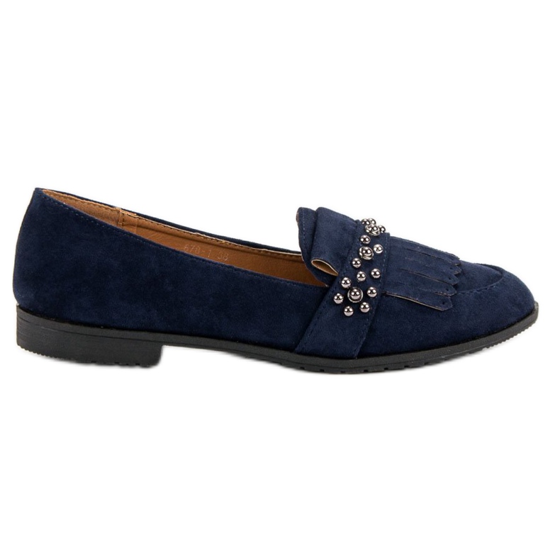 Laura Mode Mocassins bleu marine à jets Laura Mode Mocassins bleu marine à jets