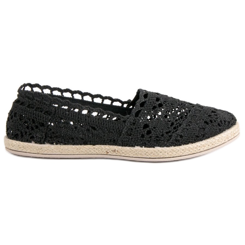 Sweet Shoes Espadrilles noires en dentelle le noir