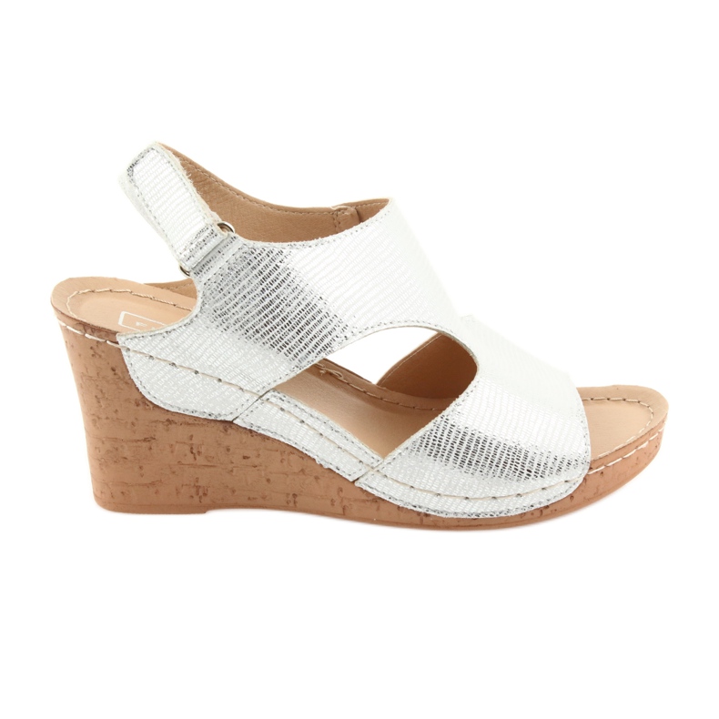 Filippo Sandales compensées argentées 785 blanche gris