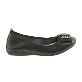 Ballerines en cuir pour femmes avec un nœud Filippo 633 le noir