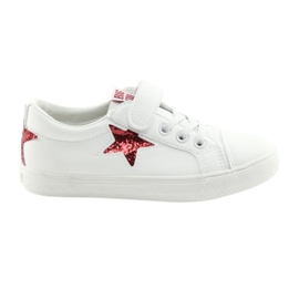 Baskets à scratch Big Star étoile 374102 blanche rouge
