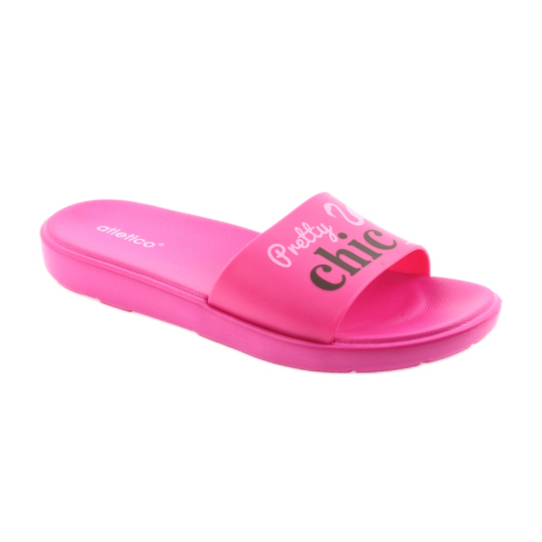 Chaussons femme Flamingos Atletico le noir rose
