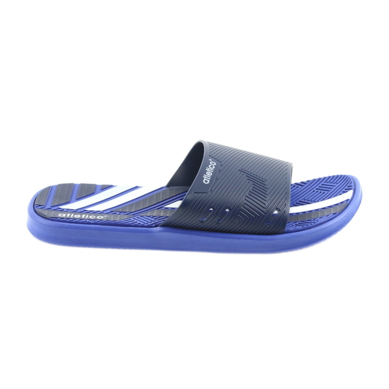 Chaussons homme Atletico bleu marine pour la piscine blanche