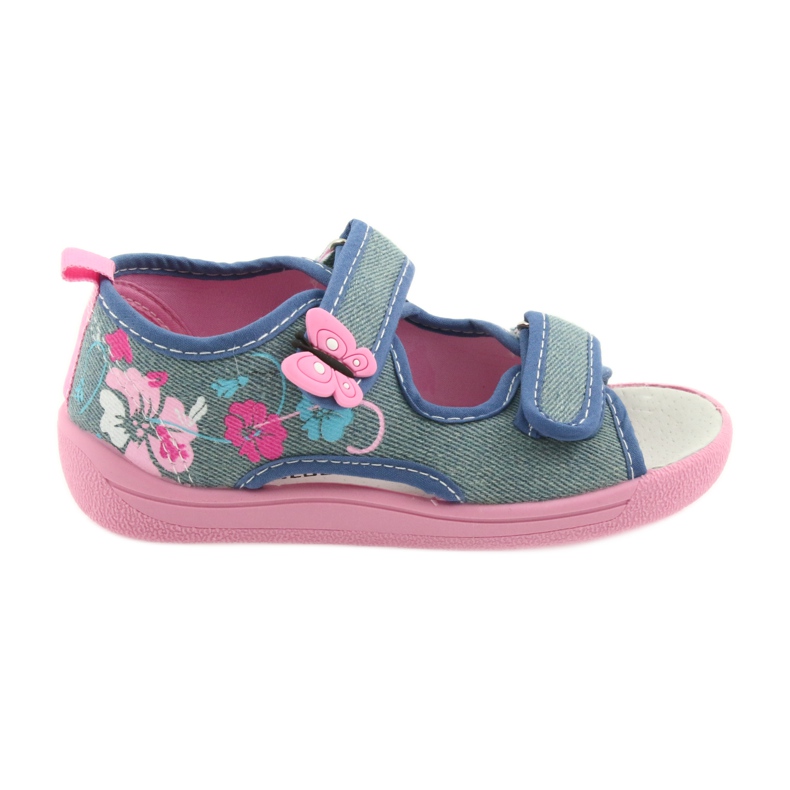 American Club Chaussures pour enfants chaussons sandales insert en cuir américain 37/19 bleu rose