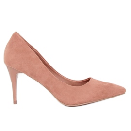 Escarpins en daim rose 100-828ES-1 Rose