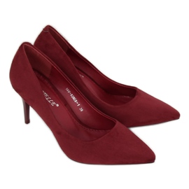 Escarpins en daim marron 100-828ES-1 Wine multicolore rouge