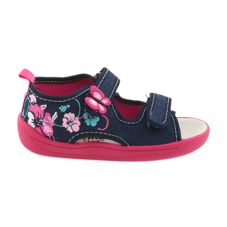 American Club Chaussures pour enfants chaussons sandales insert en cuir américain 37/19 bleu rose bleu marin