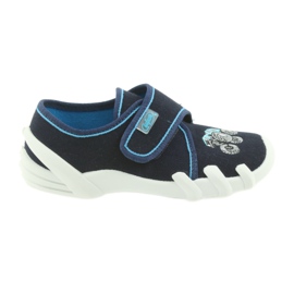 Befado pantoufles chaussures pour enfants avec velcro 273X105 bleu bleu marine