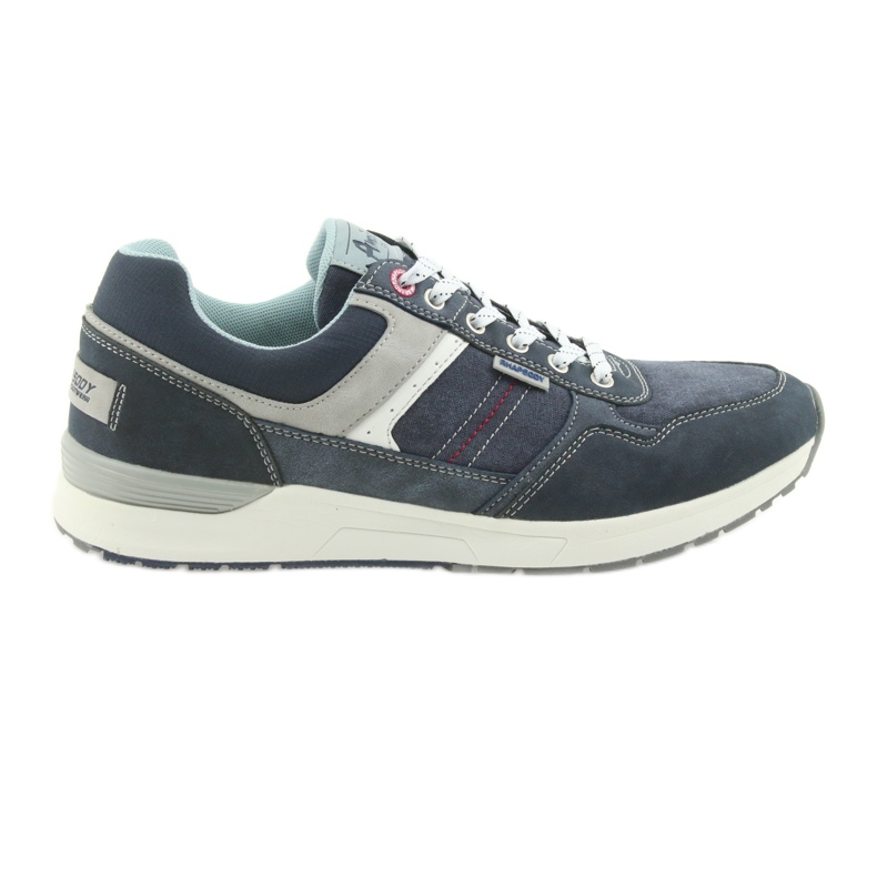 American Club Chaussures de sport en denim pour hommes ADI American RH17 gris bleu marin