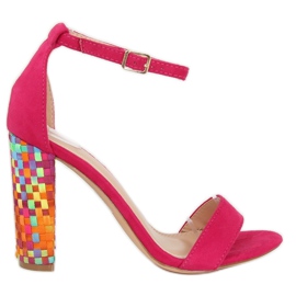 Sandales à talons Fuchsia 708-24 Fuchsia multicolore rose