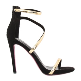 Sandales noires sur talon haut 988-58 Noir le noir