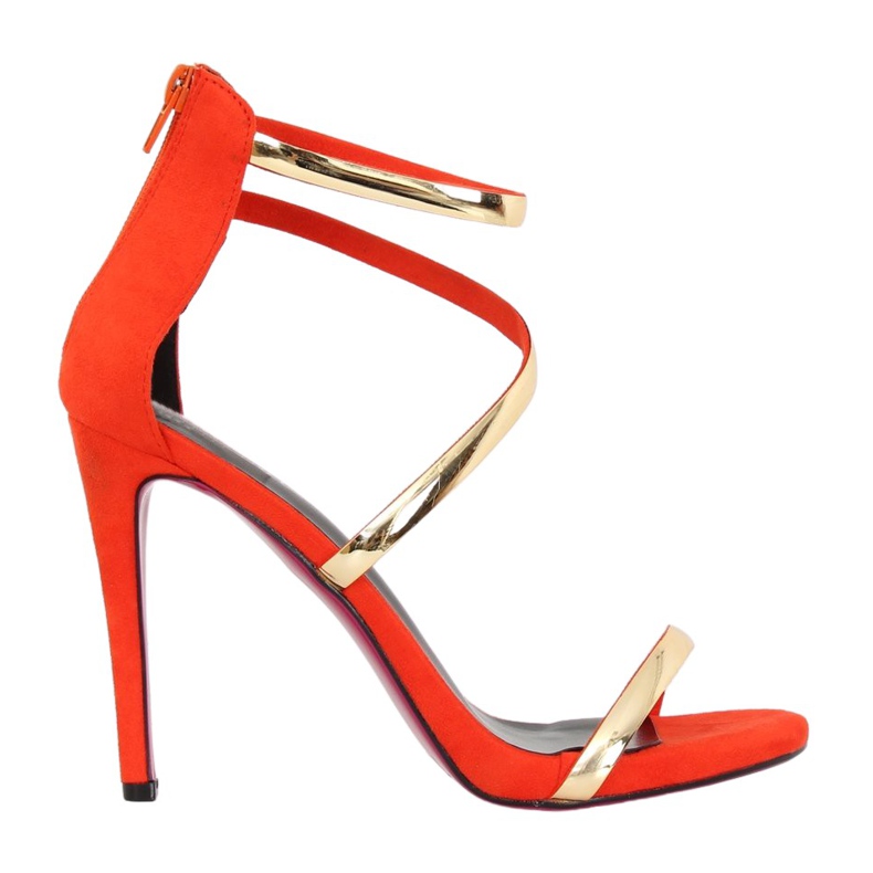 Sandales orange sur talon haut 988-58 Orange