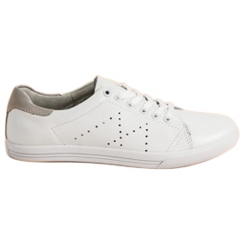 Baskets basses en cuir VINCEZA blanc