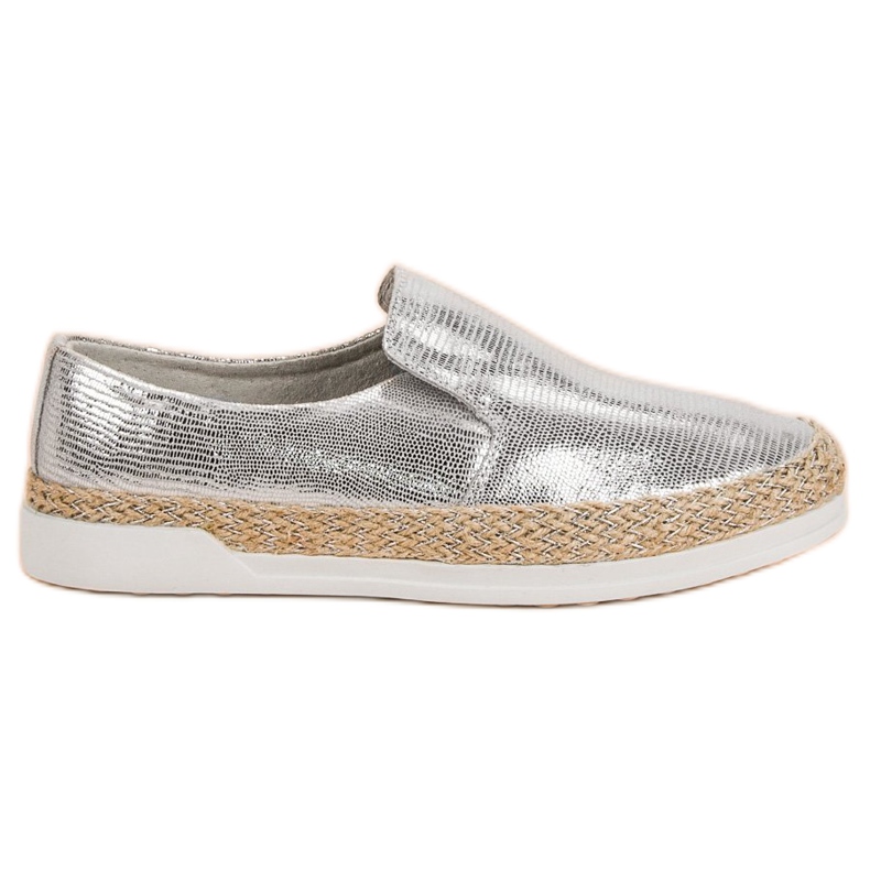 Filippo Espadrilles En Cuir Argenté gris