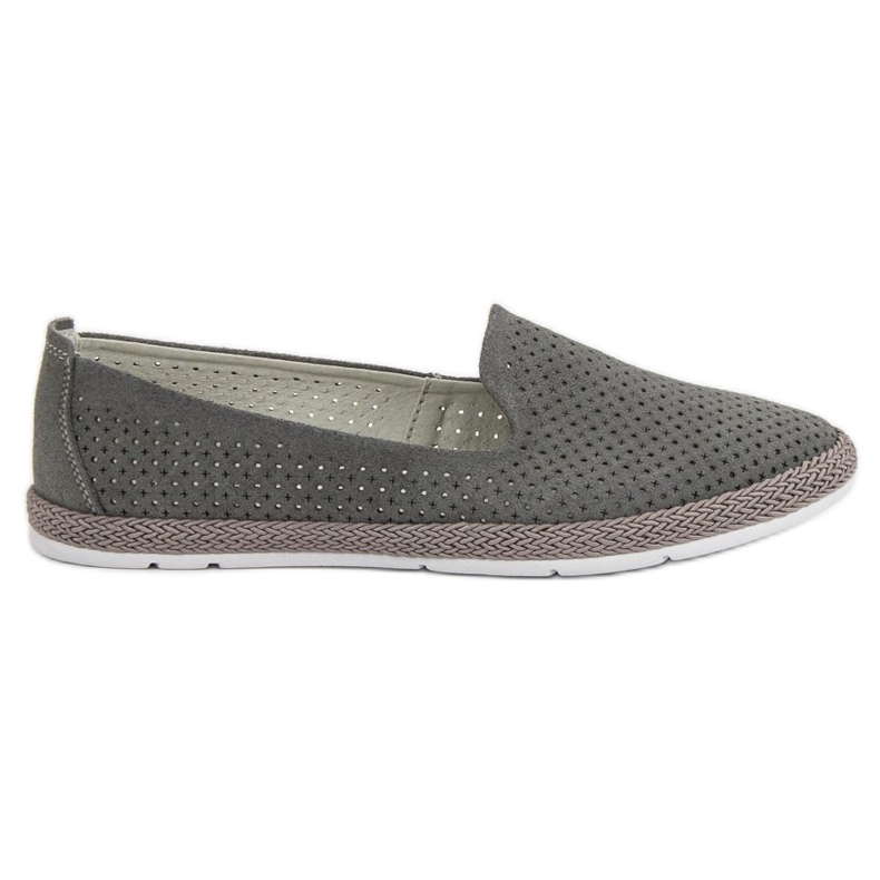 Filippo Seigneurs ajourés en cuir gris