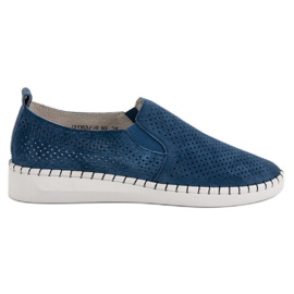Filippo Baskets à enfiler en cuir bleu