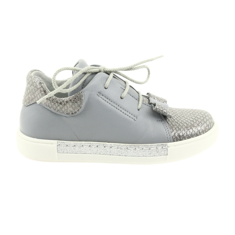 Chaussures en cuir fille RenBut 3303, gris et argent
