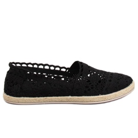 Espadrilles noires en dentelle JX1020 Noir le noir