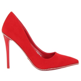 Escarpins sur un talon rouge P-6378 Rouge