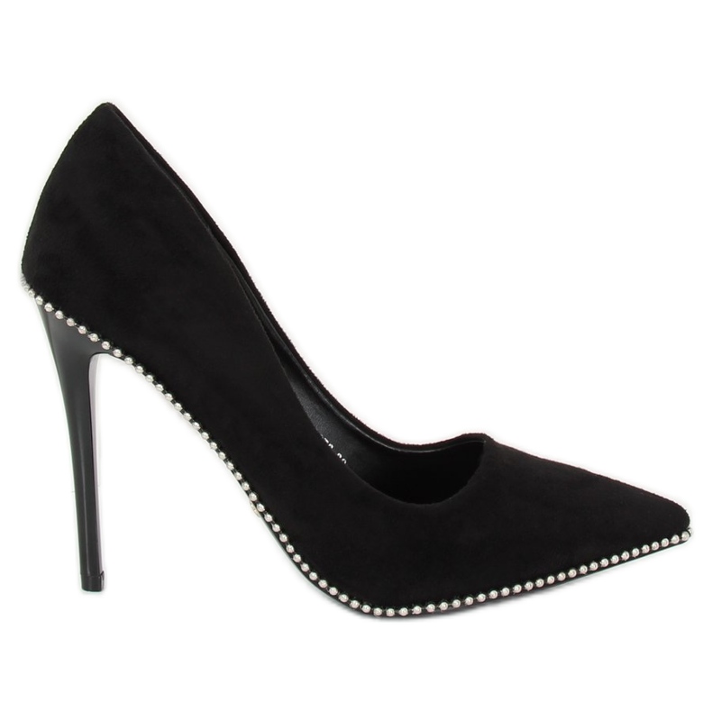 Escarpins sur une broche noire P-6378 Noir le noir