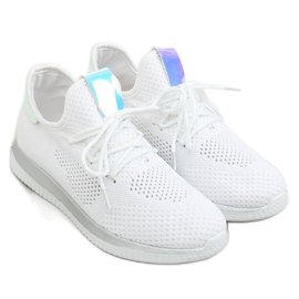 Chaussures de sport essence blanches B111-8 BLANC / ARGENT