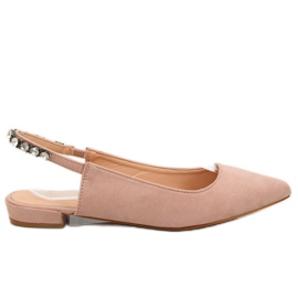 Ballerines à talon ouvert rose LS5028 Beige