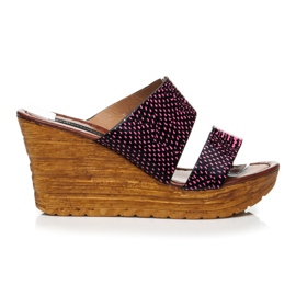 Sergio Todzi Sandales compensées noir rose