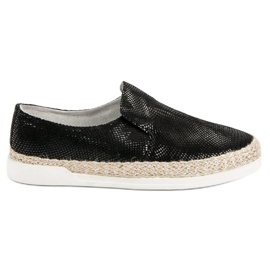 Filippo Espadrilles En Cuir Noir