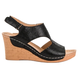 Filippo Sandales compensées noires