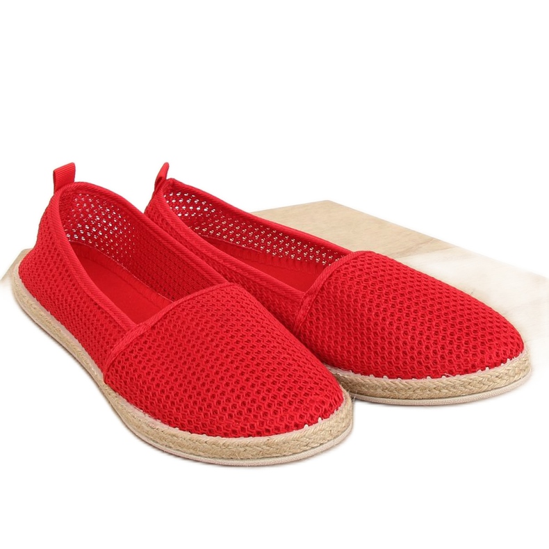 Espadrilles en résille rouge JX1029 Rouge Espadrilles en résille rouge JX1029 Rouge