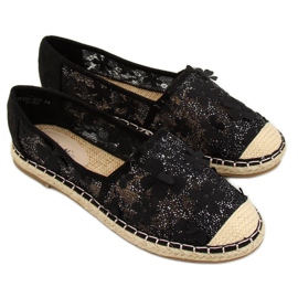 Espadrilles noires en dentelle MB188-225 Noir