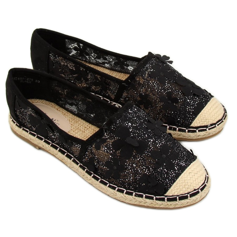 Espadrilles noires en dentelle MB188-225 Noir le noir Espadrilles noires en dentelle MB188-225 Noir le noir